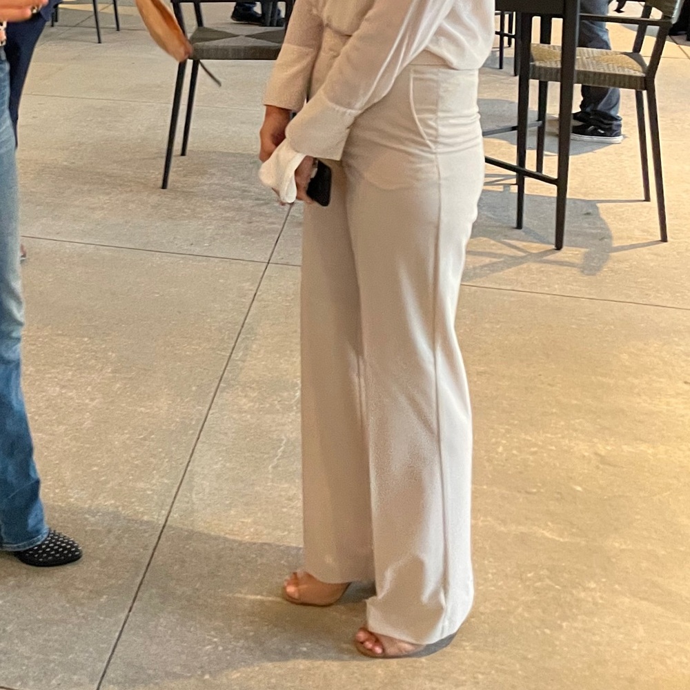 Off white wide leg trouser